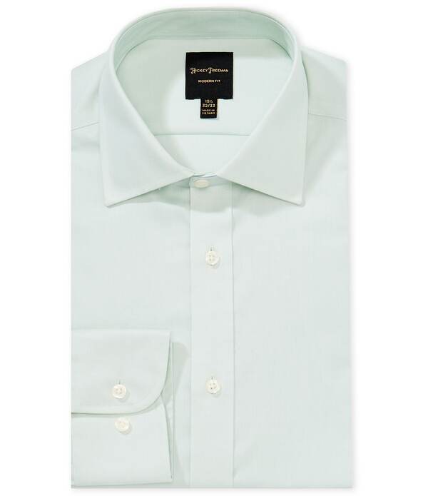 ヒッキーフリーマン メンズ トップス プルオーバー Hickey Freeman Modern Fit Spread Collar Pistachio Solidresshirt Light Green Solid 緑であること