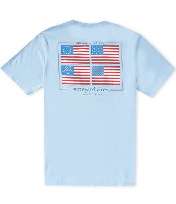 ヴァインヤードヴァインズ メンズ トップス シャツ Vineyard Vines Americana Evolution US Flag Short Sleeve T-Shirt Jake Blue ブルー｜ReVida 店