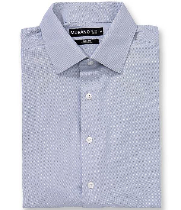 ムラノ メンズ トップス プルオーバー か細い相応う Murano Slim Fit Non-Iron Spread Collar Solidresshirt Navy 米国海軍