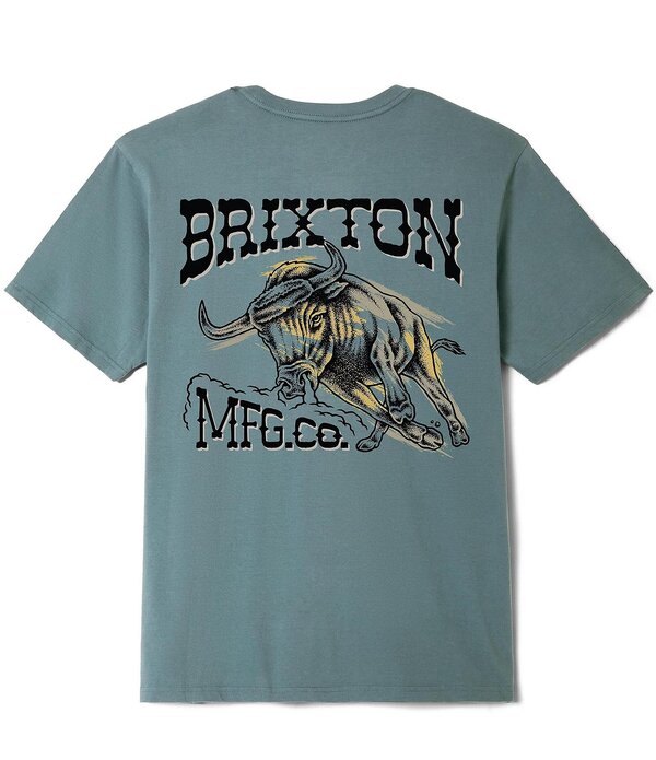 ブリクス英トン メンズ トップス プルオーバー Brixton Barquero Bull Short Sleeve T-Shirt Ocean Breeze