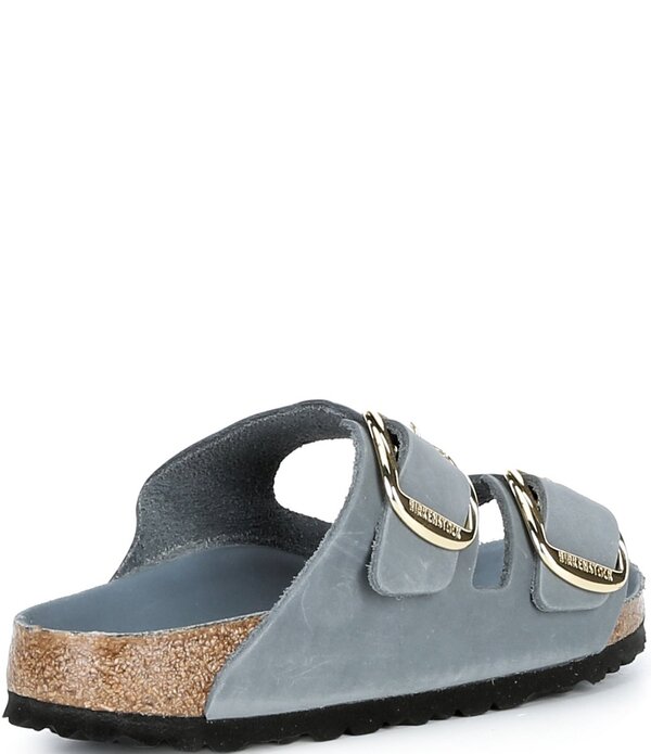 ビルケンシュトック レディース シューズ パンプス サンダル なめし革 Birkenstock Women\u0027s Arizona Oiled Leather Big Buckle Hardware Slide Sandals Basalt Gray 薄墨色