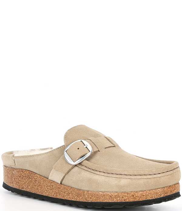 ビルケンシュトック レディース シューズ サンダル スエードクロス Birkenstock Women\u0027s Buckley Suede Shearling Clogs Taupe トープ