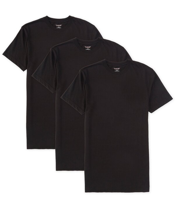 ラウンドトゥリーアンドヨーク メンズ トップス ティーシャツ 労働者の一団のど首 Roundtree \u0026 Yorke Short Sleeve Crew Neck Undershirts 3-Pack Black 黒いこと