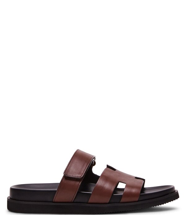 スティーブ マデン メンズ シューズ サンダル なめし革 Steve Madden Men\u0027s Maiven Leather Slide Sandals Brown 赤銅色
