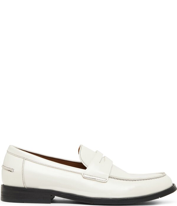 スティーブ マデン メンズ シューズ スリッポン・ローファー コントラスト レザー Steve Madden Men's Natan Leather Contrastitch Penny Loafers White ホワイト|ReVida 店