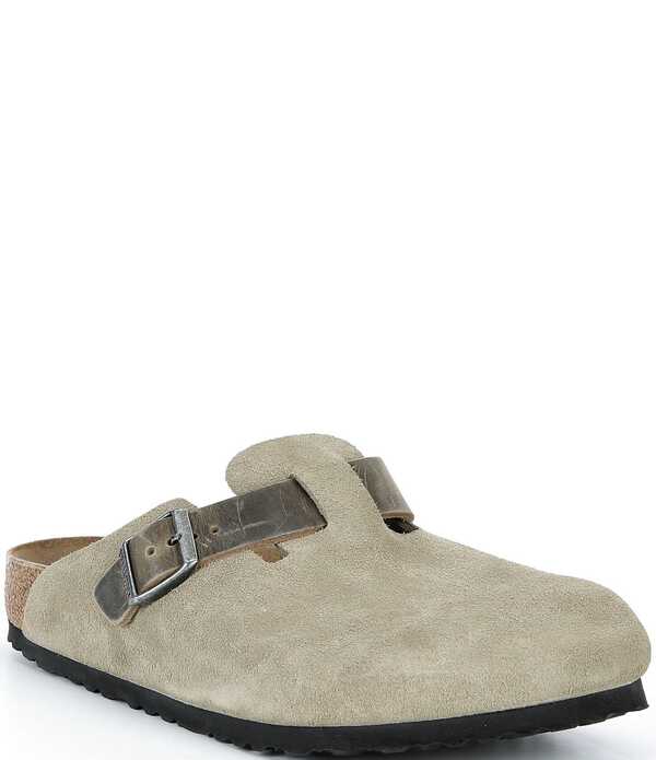 ビルケンシュトック メンズ シューズ スリッポン・ローファー Birkenstock Men\u0027s Boston Mixed Material Clogs Faded Khaki カーキ