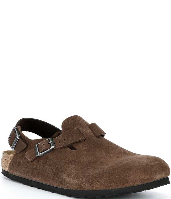 ビルケンシュトック メンズ シューズ スリッポン・ローファー スエードクロス Birkenstock Men\u0027s Tokio Suede Backstrap Clogs Carafe