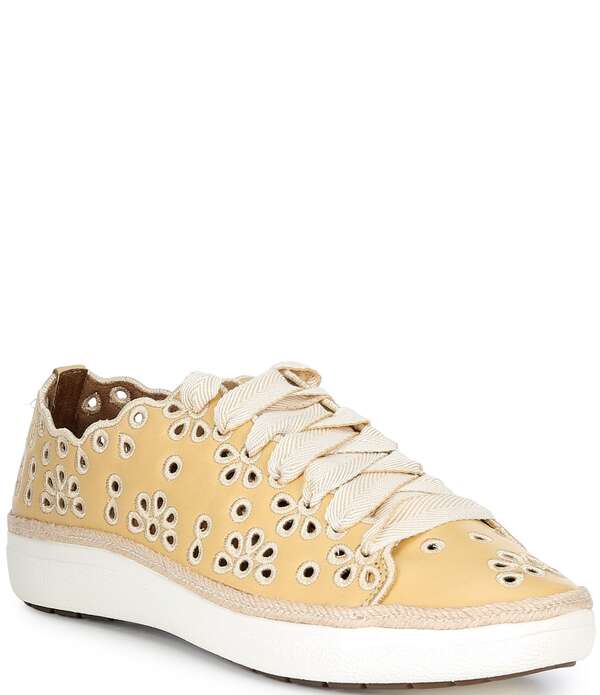 エイトレックス レディース シューズ スニーカー フラワー柄 レース レザー フラワー Aetrex Charlotte Leather Floralace Up Sneakers Butter｜ReVida 店