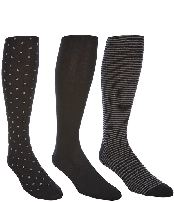 ラウンドトゥリーアンドヨーク メンズ アンダーウェア 靴下 Roundtree & Yorke Assorted Socks 3-Pack Black ブラック｜ReVida 店