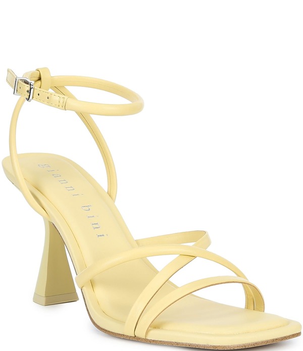 ジャンビニ レディース シューズ サンダル なめし革 Gianni Bini Rondo Leather Strappy Square Toe Dressandals Buttercream