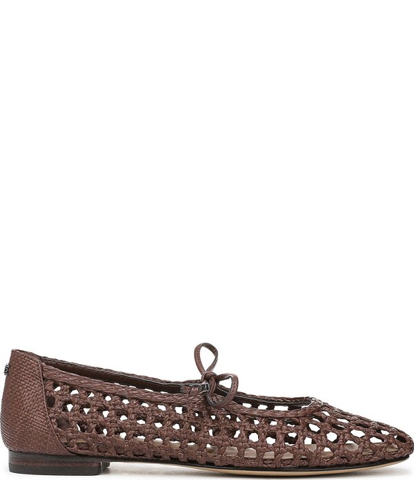 サムエデルマン レディース シューズ パンプス Sam Edelman Marcie Woven Raffia Bow Ballet Flats Terazzo Brown 赤銅色