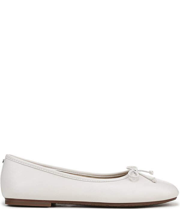 サムエデルマン レディース シューズ パンプス なめし革 Sam Edelman Alie Leather Bow Detail Ballet Flats Bright White 白いこと