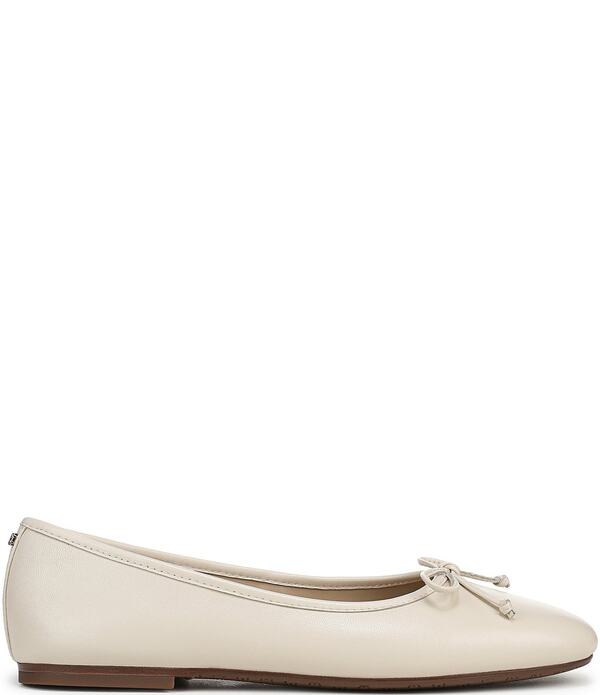 サムエデルマン レディース シューズ パンプス なめし革 Sam Edelman Alie Leather Bow Detail Ballet Flats Modern Ivory 象牙色