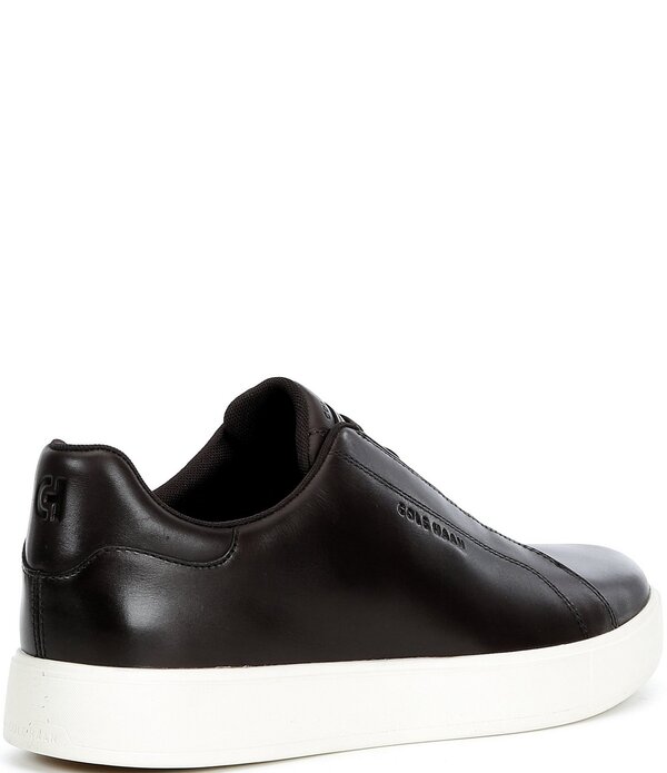 電話を掛けるハーン メンズ シューズ スリッポン・ローファー スニーカー なめし革 Cole Haan Men\u0027s GrandPro Luxe Slip On Leather Sneakers Dark Chocolate/Ivory 象牙色