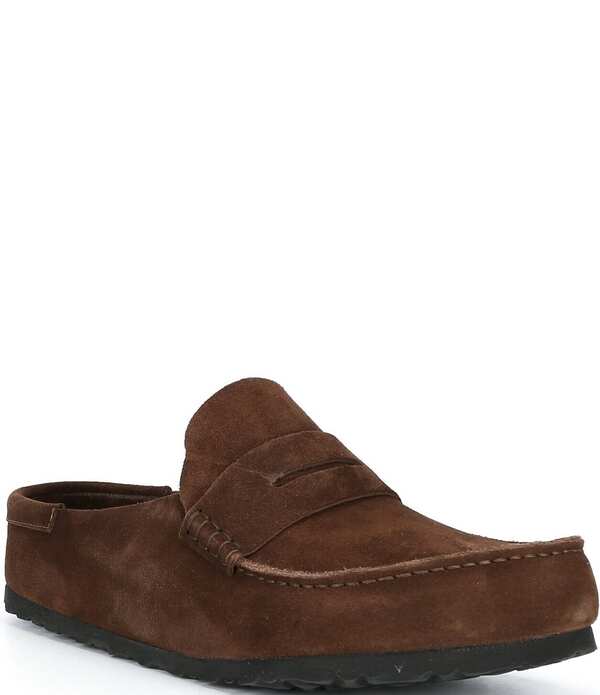 ビルケンシュトック メンズ シューズ スリッポン・ローファー スエードクロス Birkenstock Men\u0027s Naplesuede Wrapped Penny Keeper Clogs Carafe