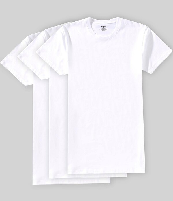 ムラノ メンズ トップス ティーシャツ 労働者の一団のど首 Murano Solid Crew Neck Undershirt 3-Pack White 白いこと
