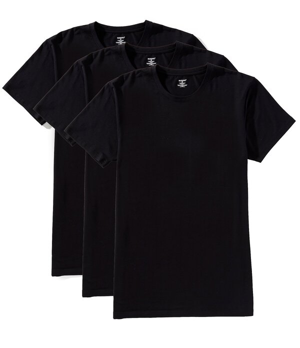 ムラノ メンズ トップス ティーシャツ 労働者の一団のど首 Murano Crew Neck Undershirt 3-Pack Black 黒いこと