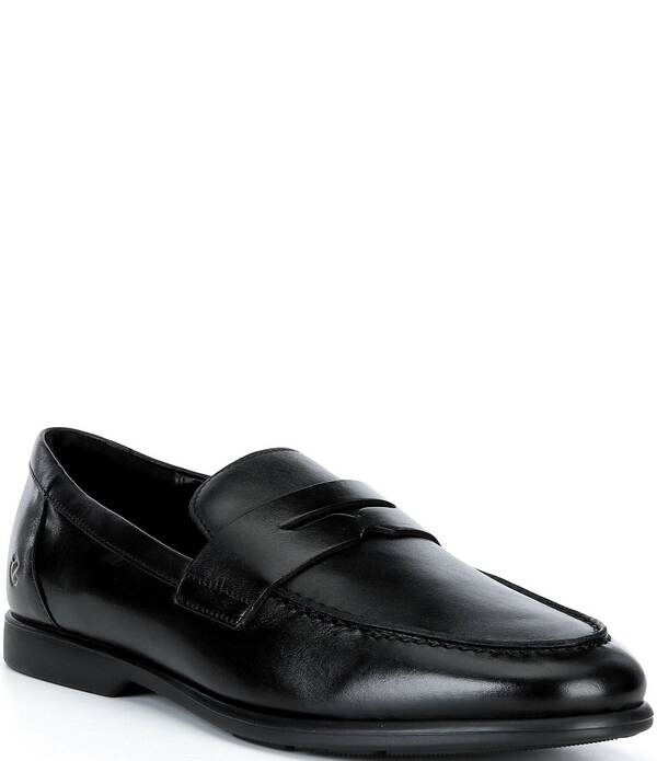山びこ メンズ シューズ スリッポン・ローファー なめし革 ECCO Men\u0027s Metropole Verona Leather Penny Loafers Black 黒いこと
