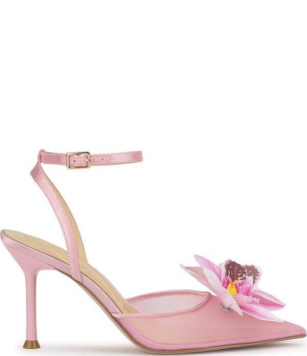 ジェシカシンプソン レディース シューズ 踵 御花柄 御花 Jessica Simpson Vilyria 3D Floral Embellished Pumps Pink Sugar サクラ色