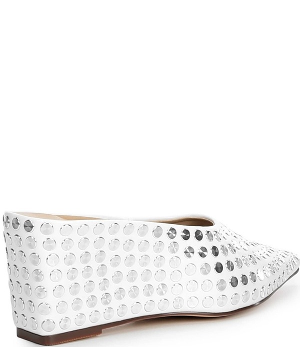 アザレア 壱 レディース シューズ サンダル Azalea Wang Neiza Studded Pointed Toe Wedge Mules White 白いこと