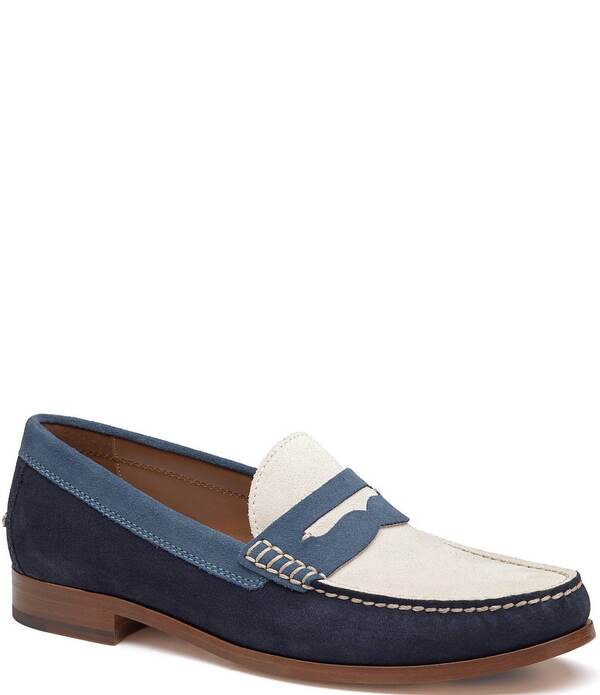 ジョンストンアンドマーフィー メンズ シューズ スリッポン・ローファー スエードクロス Johnston \u0026 Murphy Collection Men\u0027s Baldwin Suede Penny Loafers Navy 米国海軍