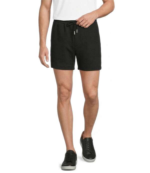 ムラノ メンズ ボトムス 二分の一ズボン下・さる股引き 遊撃手ズボン下 Murano Coordinating Elastic Textured 5.5 Inseam Shorts Black 黒いこと