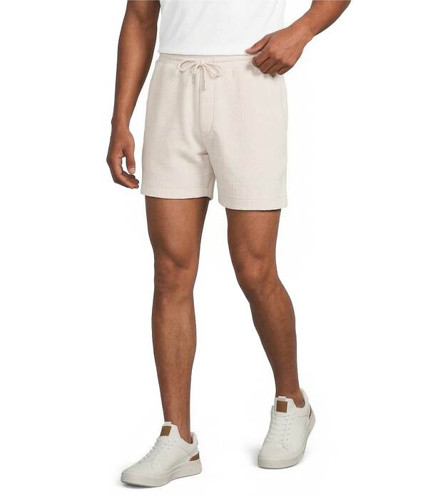 ムラノ メンズ ボトムス 二分の一ズボン下・さる股引き 遊撃手ズボン下 Murano Coordinating Elastic Textured 5.5 Inseam Shorts Light Stone 石ころ