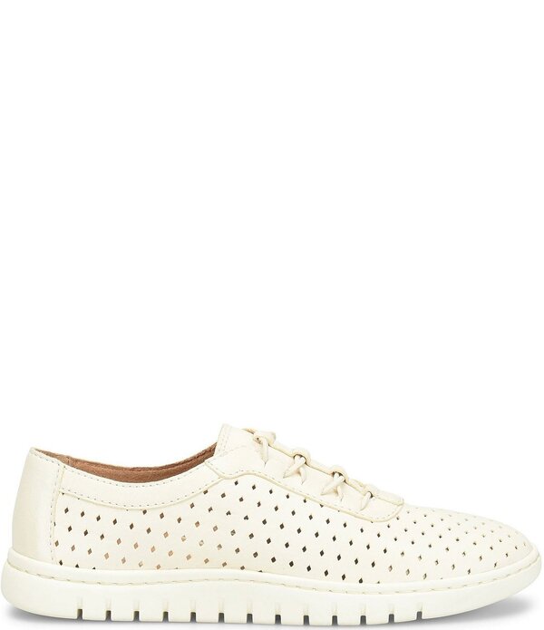 ボーン レディース シューズ スニーカー なめし革 Born Amaya Perforated Leather Slip-On Sneakers Cream 皮膚軟化剤