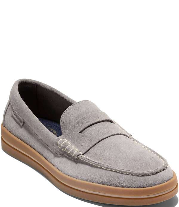 電話を掛けるハーン メンズ シューズ スリッポン・ローファー スエードクロス Cole Haan Men\u0027s Pinch Suede Long-Weekender Penny Loafers Ironstone/Gum