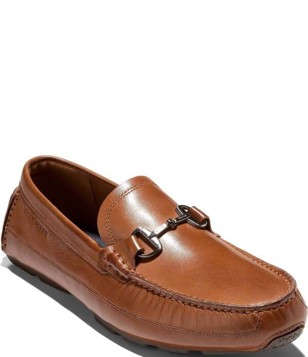 電話を掛けるハーン メンズ シューズ スリッポン・ローファー なめし革 Cole Haan Men\u0027s Hutchison Grand Leather Bit Drivers CH British Tan/java タン