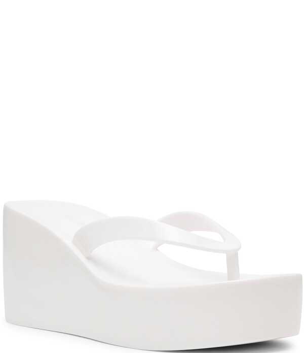 スティーブ マデン レディース シューズ サンダル プラットホーム Steve Madden Jella Jelly Platform Thong Sandals White 白いこと