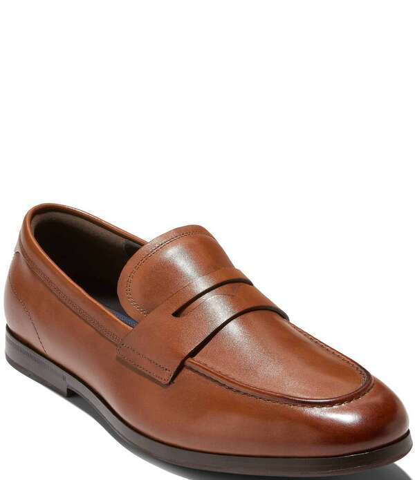 電話を掛けるハーン メンズ シューズ スリッポン・ローファー Cole Haan Men\u0027s Wyeth Penny Loafers CH British Tan/Dark Natural タン