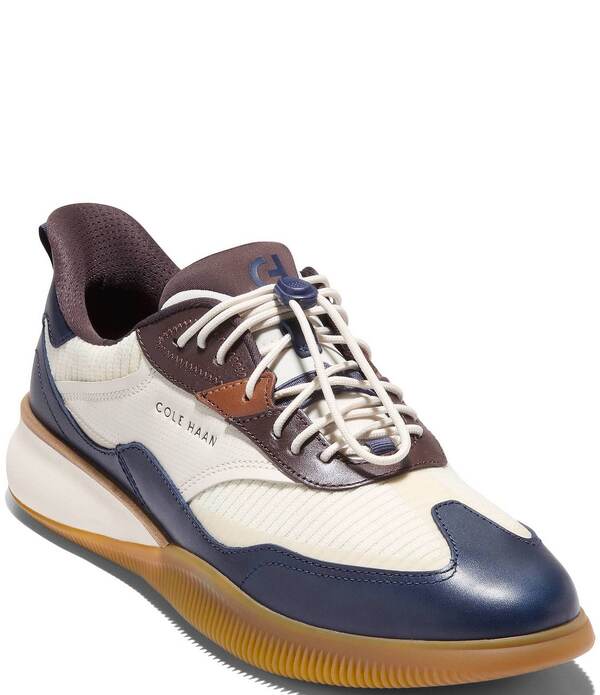 電話を掛けるハーン メンズ シューズ スニーカー Cole Haan Men\u0027s 6.ZEROGRAND Sneakers Ivory/Navy Blazer/CH Dark Chocolate 象牙色