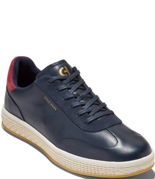 電話を掛けるハーン メンズ シューズ スニーカー Cole Haan Men\u0027s GrandPro Turf SkyWeave Sneakers Navy Blazer/CH Claret/Ivory 象牙色