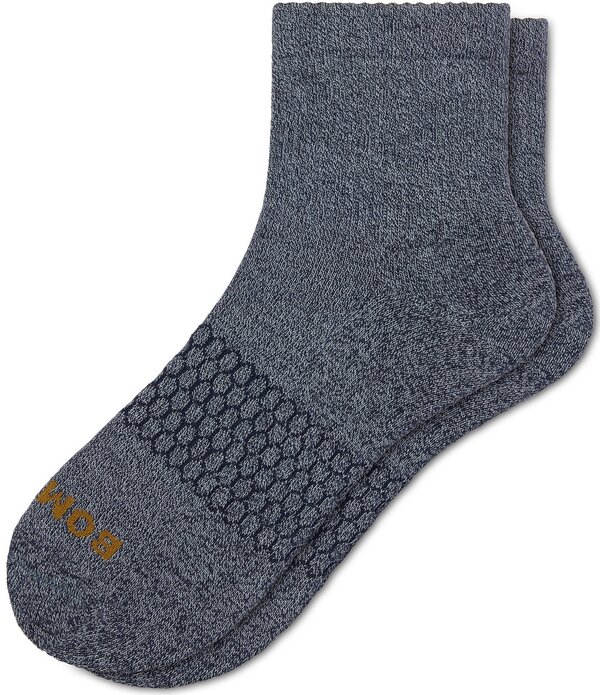 ボン2階建てバス メンズ アンダー御召しもの ソックス アンクル Bombas Marl Quarter Ankle Socks Navy Desert 米国海軍
