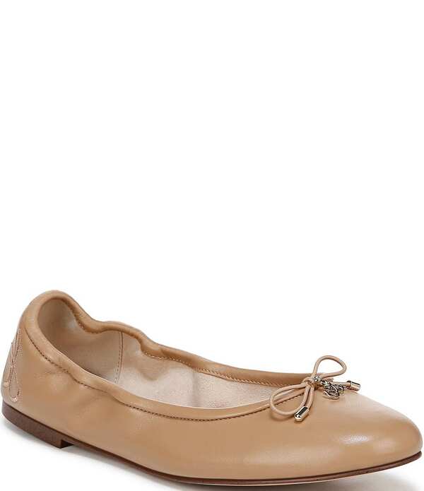 サムエデルマン レディース シューズ パンプス なめし革 Sam Edelman Felicia Leather Bow Detail Ballet Flats French Sand 沙子