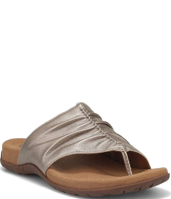 タオスフットウェア レディース シューズ パンプス サンダル なめし革 Taos Footwear Gift 2 Leather Thong Sandals Champagne 三鞭酒