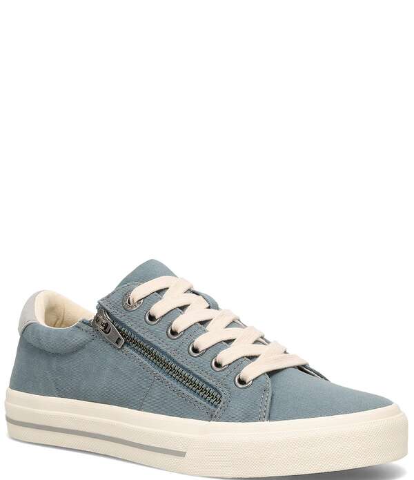 タオスフットウェア レディース シューズ スニーカー Taos Footwear Z-Soul Canvas Zip Detail Sneakers Mineral Blue/Grey Distressed 薄墨色