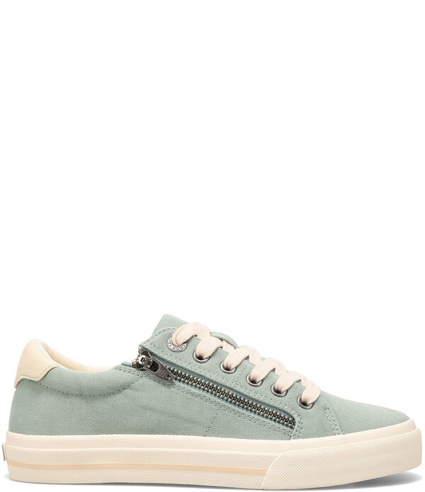 タオスフットウェア レディース シューズ スニーカー Taos Footwear Z-Soul Canvas Zip Detail Sneakerspearmint/Cream 皮膚軟化剤