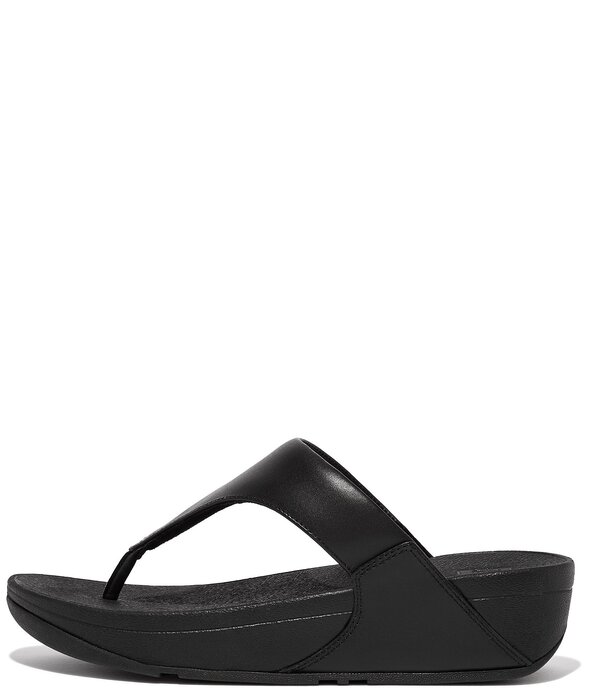 填まるフロップ レディース シューズ サンダル プラットホーム なめし革 FitFlop Lulu Leather Platform Thong Wedge Sandals Black 黒いこと