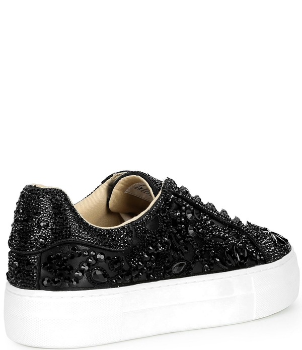 ベッツィジョンソン レディース シューズ スニーカー プラットホーム Blue by Betsey Johnson Reily Rhinestone Platform Sneakers Black 黒いこと