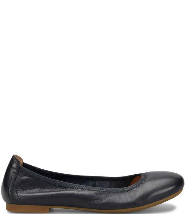 ボーン レディース シューズ パンプス なめし革 Born Julianne Leather Slip On Ballet Flats Navy 米国海軍