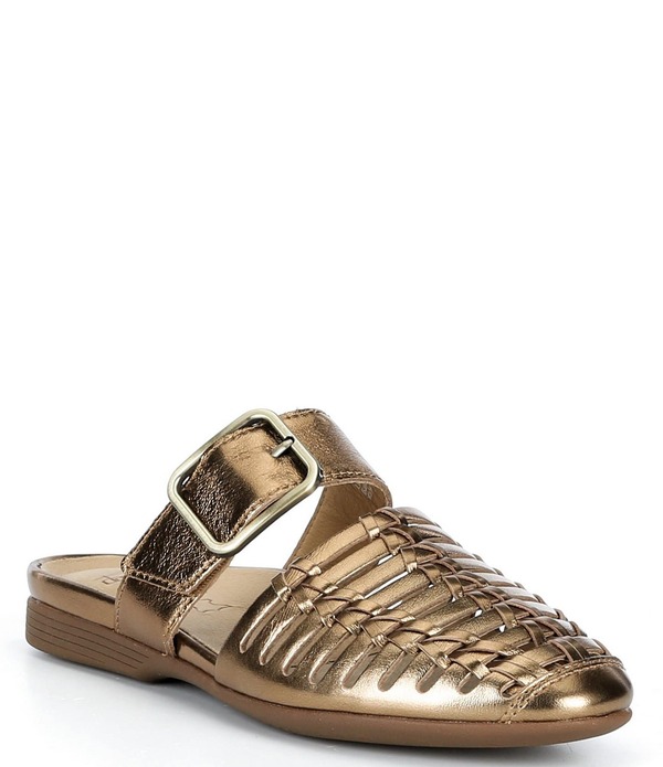 ダンスコ レディース シューズ パンプス なめし革 Dansko Leilani Leather Huarache Flat Mules Bronze