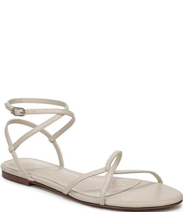 サムエデルマン レディース シューズ サンダル なめし革 Sam Edelman Ellina Leather Strappy Flat Sandals Modern Ivory 象牙色