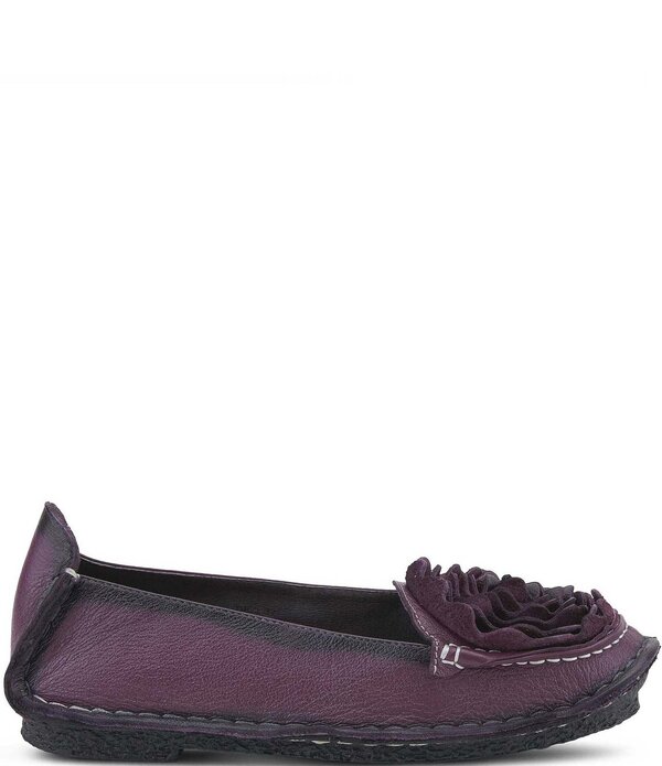 ラリティステ レディース シューズ スリッポン・ローファー 御花柄 なめし革 御花 L\u0027ARTISTE Dezi Leather Floral Detail Slip On Loafers Purple パープル