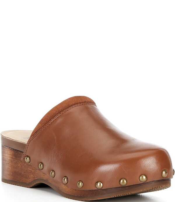 ダンスコ レディース シューズ サンダル プラットフォーム レザー Dansko Andie Leather Nail Head Studded Platform Clogs Tan タン|ReVida 店