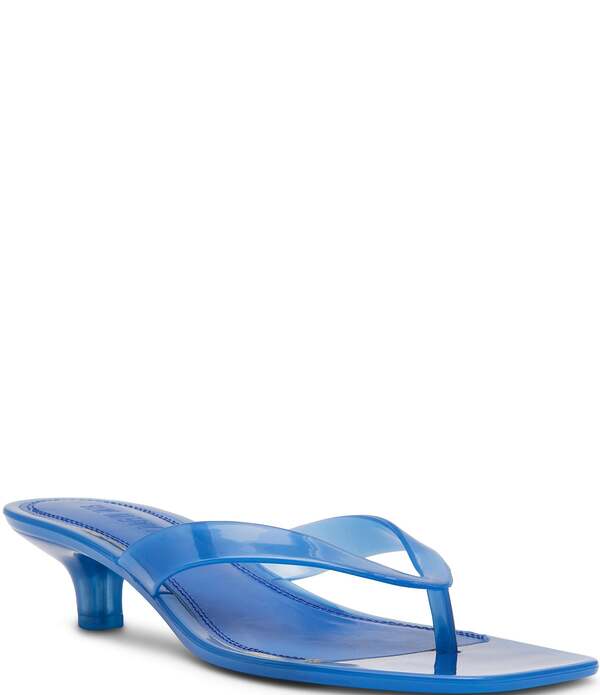 スティーブ マデン レディース シューズ 踵 サンダル Steve Madden Tracie Jelly Clear Kitten Heel Thong Sandals Clear