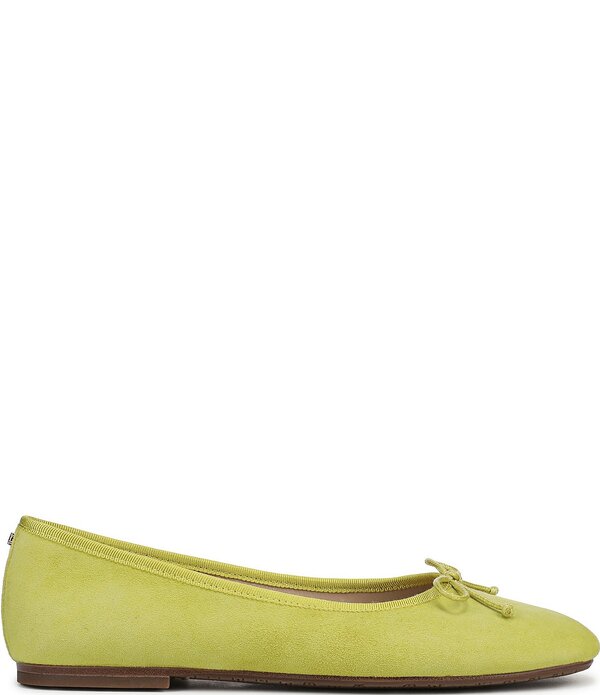 サムエデルマン レディース シューズ パンプスエード Sam Edelman Alie Suede Bow Detail Ballet Flats Green Limon 緑であること