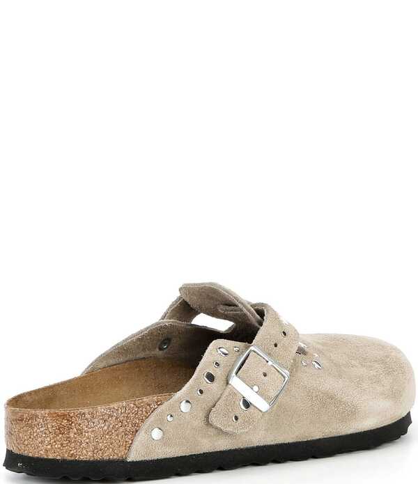 ビルケンシュトック レディース シューズ サンダル スエード Birkenstock Women's Boston Suede Rivet Studded Clogs Taupe トープ｜ReVida 店