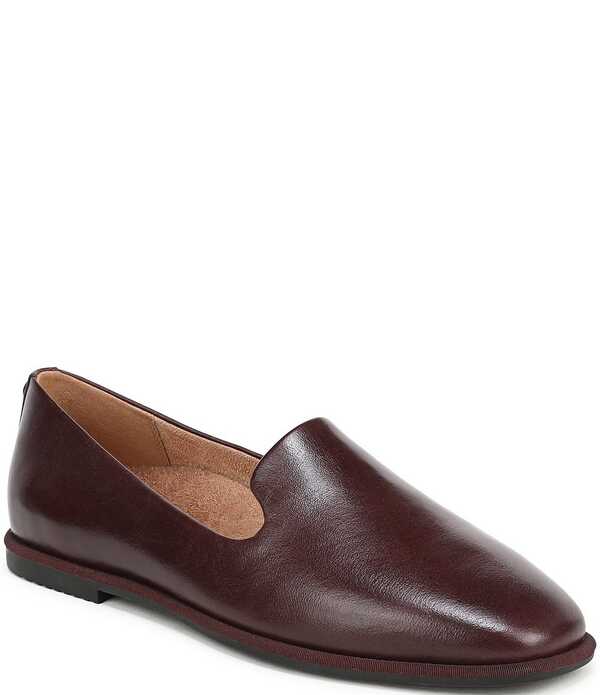 バイオニック レディース シューズ パンプス なめし革 置き目毛革 Vionic Willa 2.0 Leather Slip-On Loafers Mulled Wine ブドウ酒